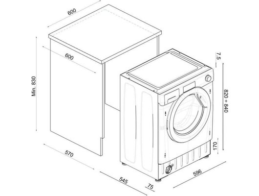 Встраиваемые стиральные машины HAIER HWQ90B416FWB